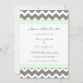 Gray MInt Wedding Save the Date Card (Voorkant)