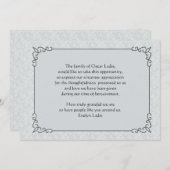 Gray Mist Bereavement Hartelijk dank Notitiekaartje (Voorkant / Achterkant)