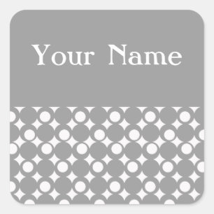 Gray Mod Ball Design @ Emporio Moffa met naam Vierkante Sticker