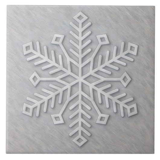 Gray Modern Art Snowflake Decorative Tile Tegeltje (Voorkant)