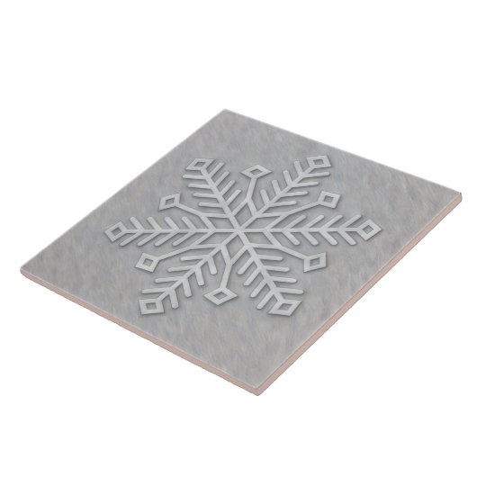 Gray Modern Art Snowflake Decorative Tile Tegeltje (Zijkant)