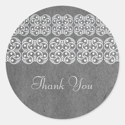 Gray Modern Bohemian Dank je Stickers (Voorkant)
