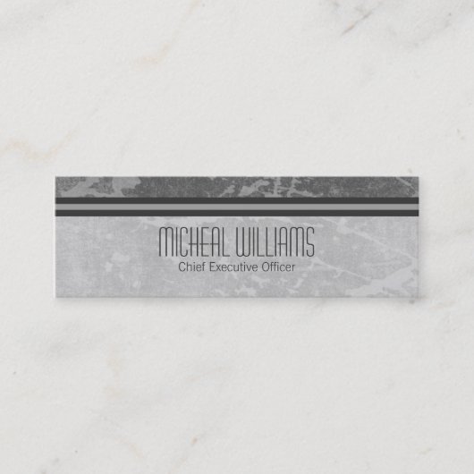 Gray Modern CEO Company Micro Visitekaartjes (Voorkant)
