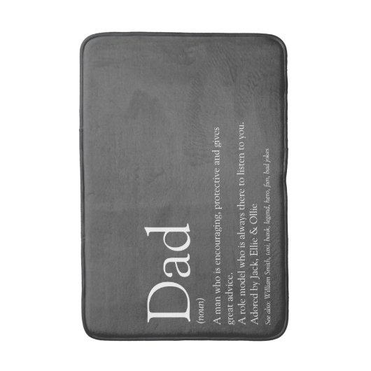 Gray Modern Cool Pap Papa Definitie Badmat (Voorkant Verticaal)