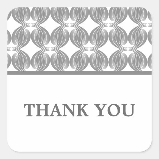 Gray Modern Deco Dank u Stickers (Voorkant)