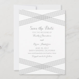 Gray Modern Deco sparen de Datum uitnodigen Save The Date