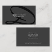 Gray Modern en Elegant Monogram Visitekaartje (Voorkant / Achterkant)