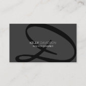 Gray Modern en Elegant Monogram Visitekaartje (Voorkant)
