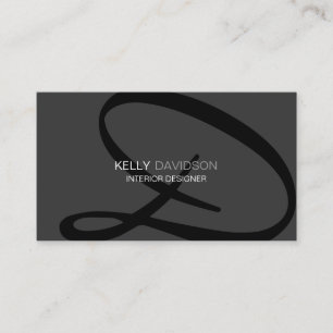 Gray Modern en Elegant Monogram Visitekaartje
