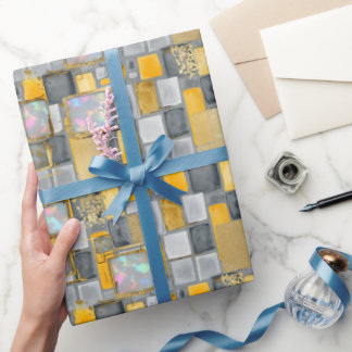 Gray | Modern faux glitter & opaal inpakpapier
