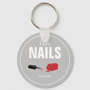 Gray Modern I Do Nails (nageltechnicus) Sleutelhanger
