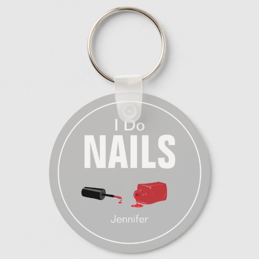 Gray Modern I Do Nails (nageltechnicus) Sleutelhanger (Voorkant)