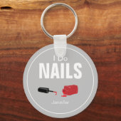 Gray Modern I Do Nails (nageltechnicus) Sleutelhanger (Voorkant)