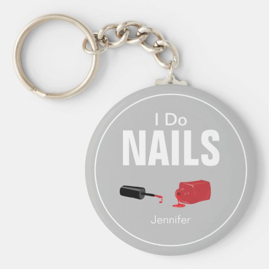 Gray Modern I Do Nails (nageltechnicus) Sleutelhanger (Voorkant)