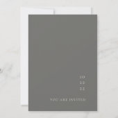 Gray Modern Minimal Wedding-uitnodiging Kaart (Achterkant)