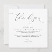 Gray Modern Minimalist Weddenschap Hartelijk dank (Achterkant)
