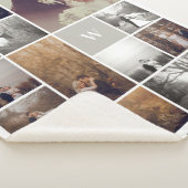 Gray Modern Monogram minimalistisch fotocollage Sherpa Deken (3/4)