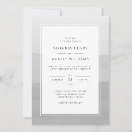 Gray Modern Photo Wedding Kaart