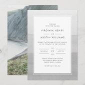 Gray Modern Photo Wedding Kaart (Voorkant / Achterkant)