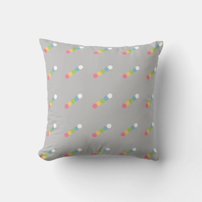 Gray Modern Polka Dot Pattern Kussen (Voorkant)