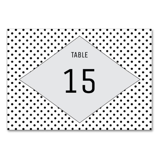 Gray Modern Polka Dots Table Kaart (Voorkant)
