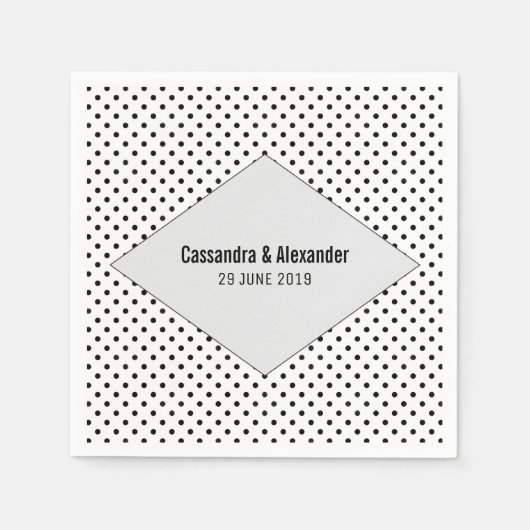 Gray Modern Polka Dots Wedding Servetten (Voorkant)