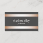 Gray | Modern Roos Gouden Strepen Stijlvol Visitekaartje (Voorkant)