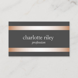 Gray | Modern Roos Gouden Strepen Stijlvol Visitekaartje
