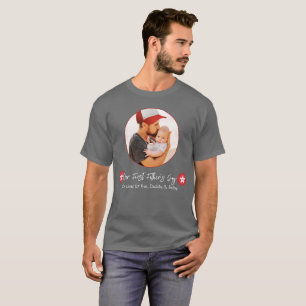 Gray Modern Simple Cute Papa First Fathers Day T-shirt