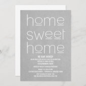 Gray Modern Sweet Home Housewarming Party Kaart (Voorkant / Achterkant)