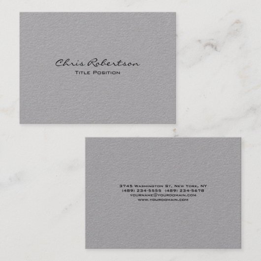Gray Modern Trendy Charming Minimalist Visitekaartje (Voorkant / Achterkant)