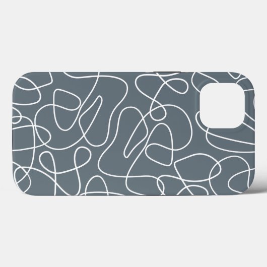 Gray Modern Wavy Lines Pattern Case-Mate iPhone Case (Achterkant (horizontaal))