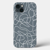 Gray Modern Wavy Lines Pattern Case-Mate iPhone Case (Achterkant)