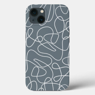 Gray Modern Wavy Lines Pattern Case-Mate iPhone Case