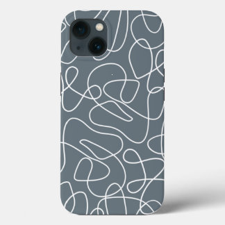 Gray Modern Wavy Lines Pattern Case-Mate iPhone Case