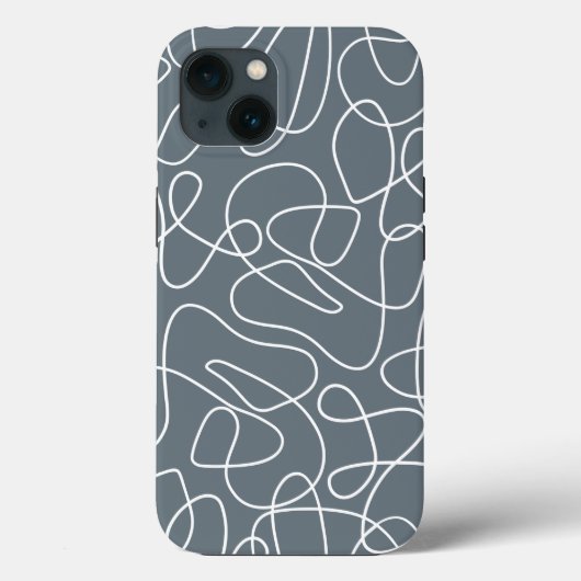 Gray Modern Wavy Lines Pattern Case-Mate iPhone Case (Achterkant)