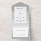 Gray Modern Wedding All In One Uitnodiging (Binnen)