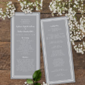 Gray Modern Wedding Service Ceremony Minimalist Pr Programmakaart