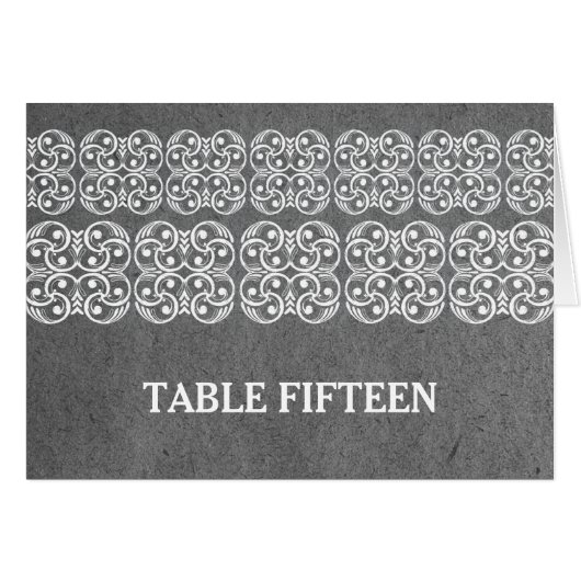 Gray Moderne Bohemen Table Number Kaart (Voorkant Horizontaal)