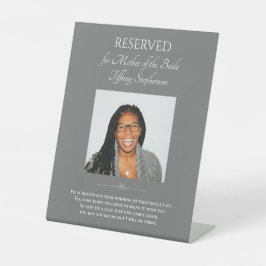 Gray Moeder van Bride Foto Wedding Memorial Chairm Reclamebord Met Voetstuk