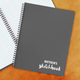 Gray Monogram Artist Sketchbook Notitieboek