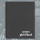 Gray Monogram Artist Sketchbook Notitieboek