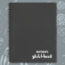 Gray Monogram Artist Sketchbook Notitieboek