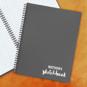 Gray Monogram Artist Sketchbook Notitieboek