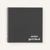 Gray Monogram Artist Sketchbook Notitieboek (Voorkant)