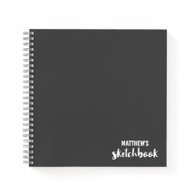 Gray Monogram Artist Sketchbook