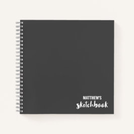 Gray Monogram Artist Sketchbook Notitieboek