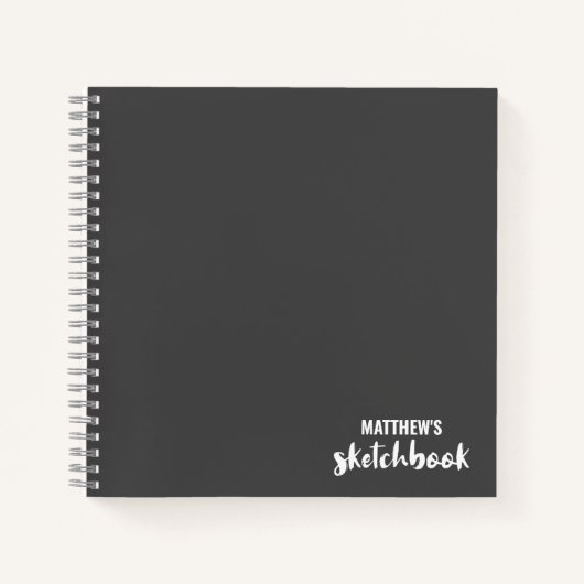 Gray Monogram Artist Sketchbook Notitieboek (Voorkant)