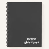 Gray Monogram Artist Sketchbook Notitieboek (Voorkant)