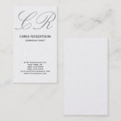 Gray Monogram Consultant Visitekaartje (Voorkant / Achterkant)